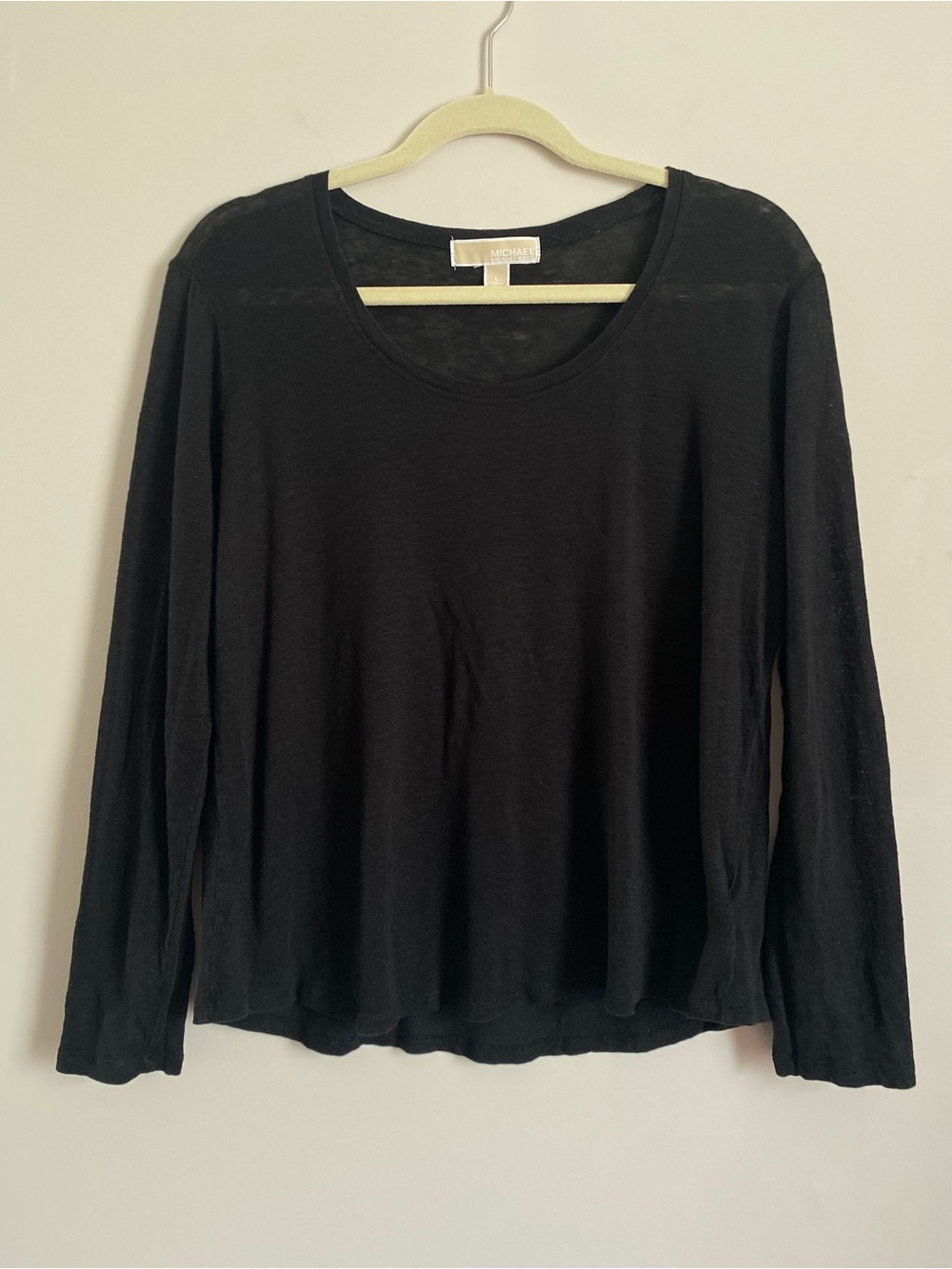 Michael Kors Top Lg 100% Linen Classic Casual Chic Grunge Goth Witchy Minimalist